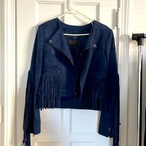BCBG Maxazria Suede Navy Jacket